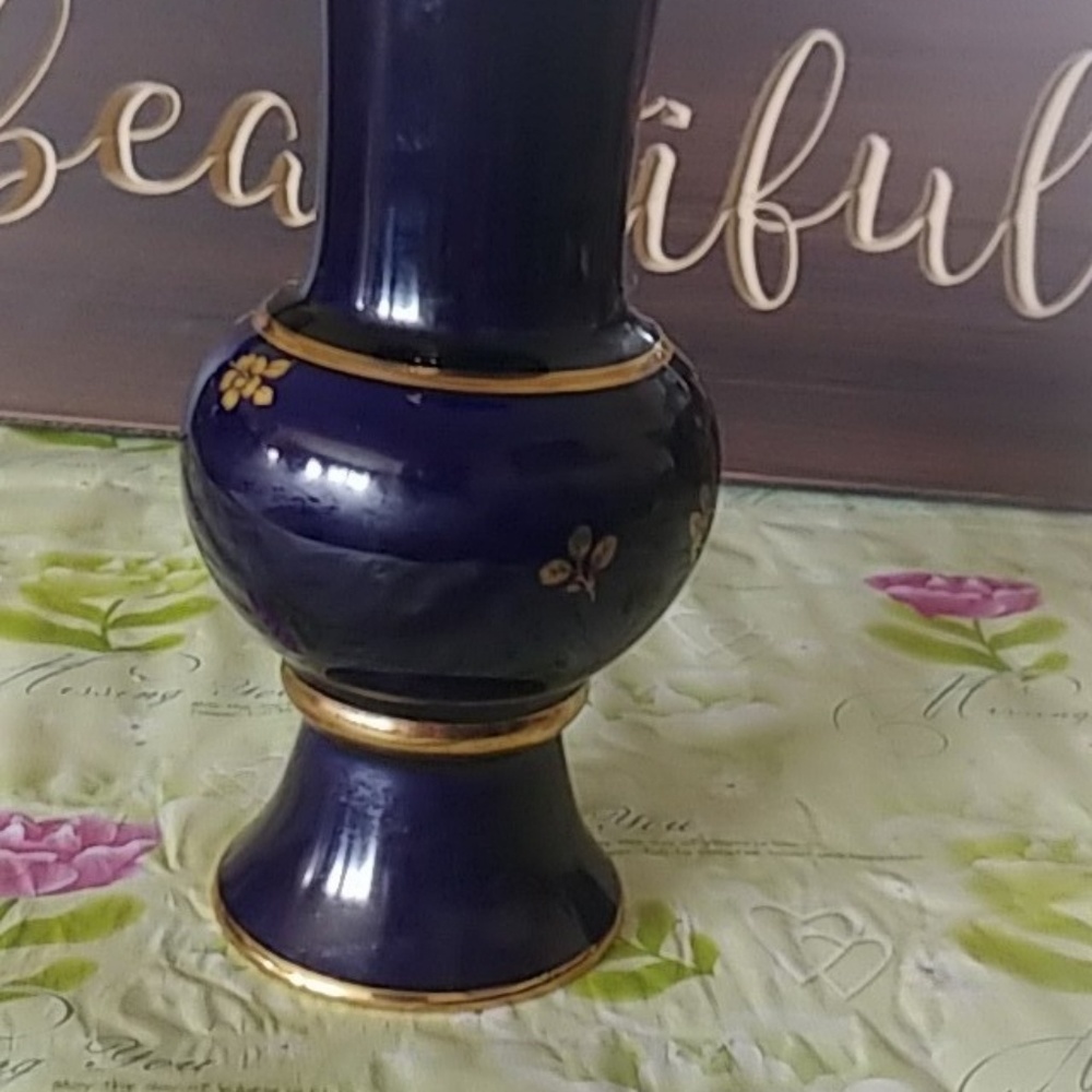 Blue cilbalt vase..